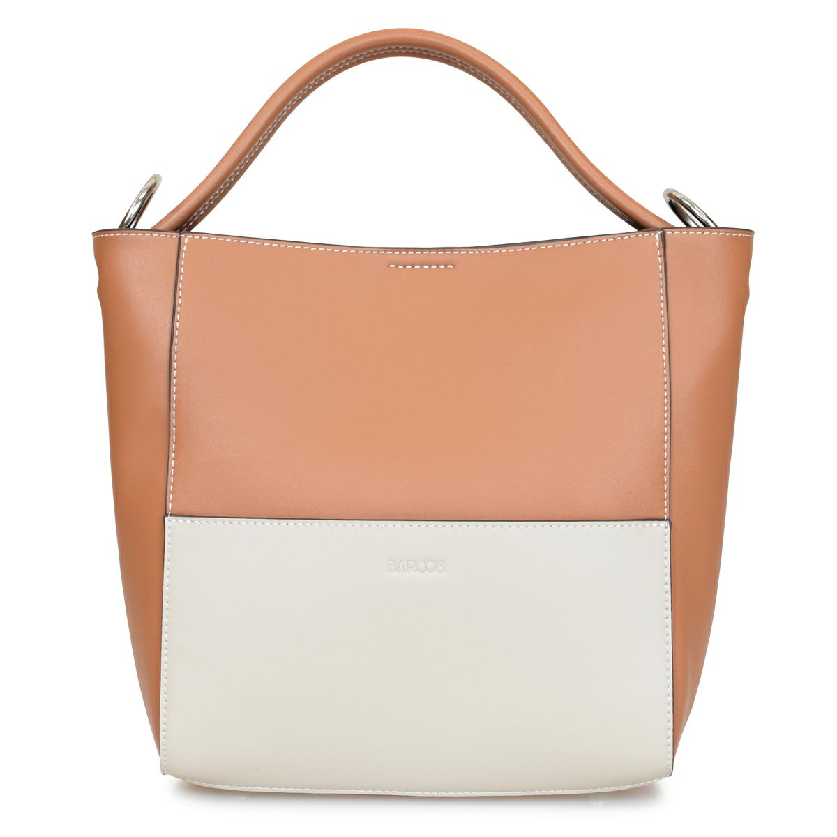 スムースレザーバイカラーバッグ