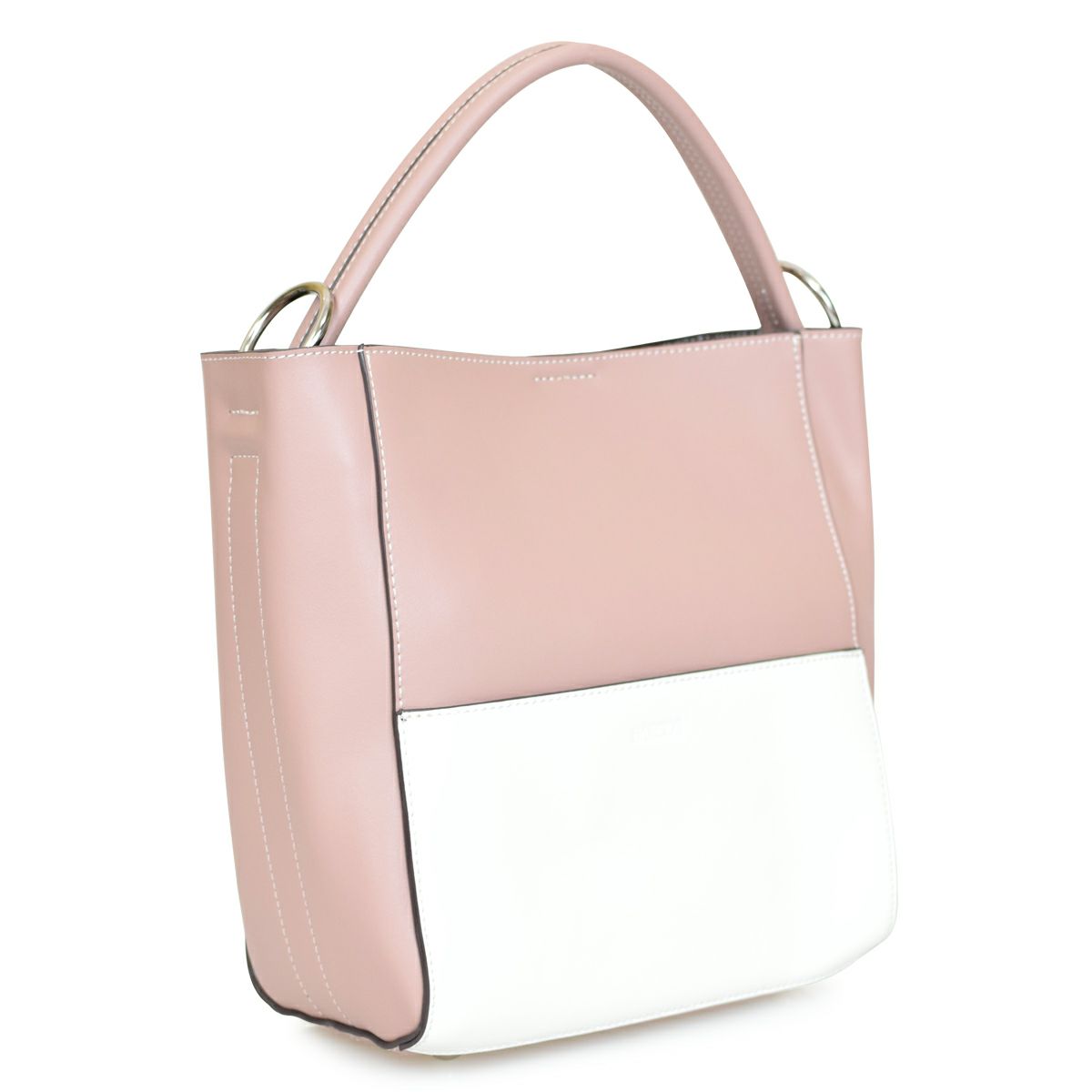 スムースレザーバイカラーバッグ