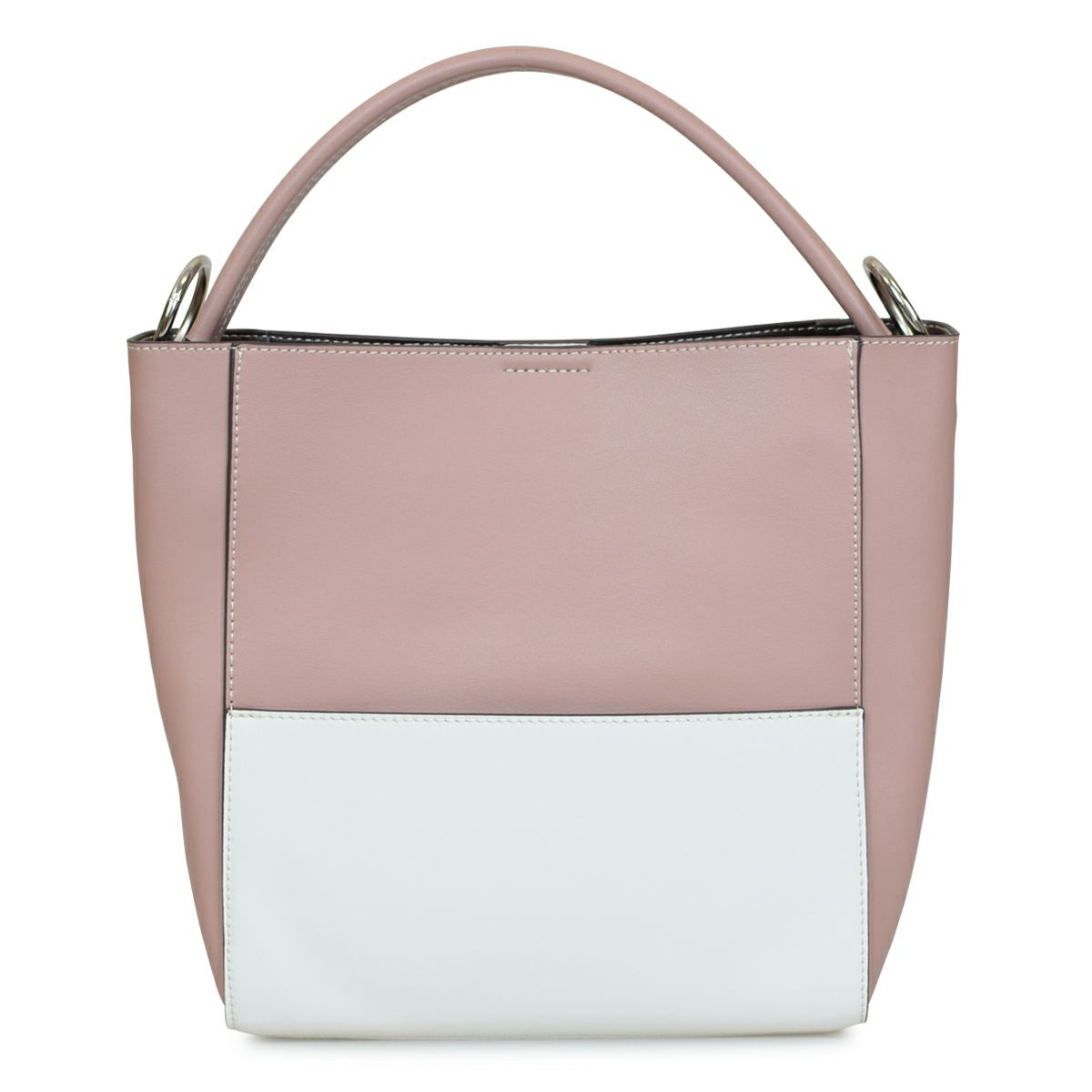 スムースレザーバイカラーバッグ