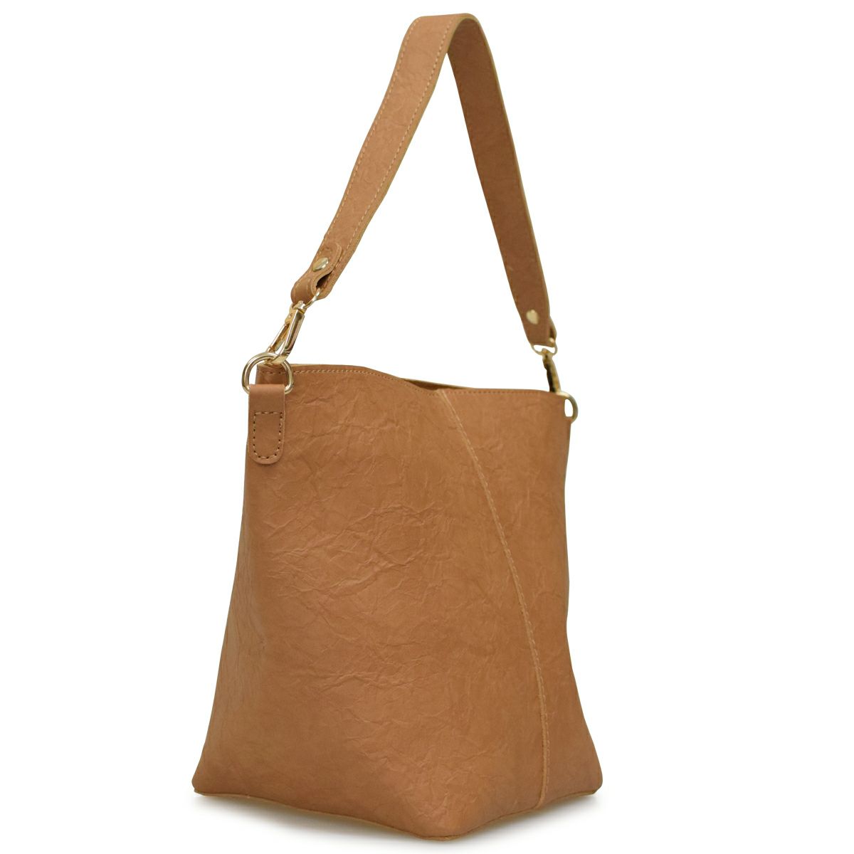 しわ素材ショルダーバッグ