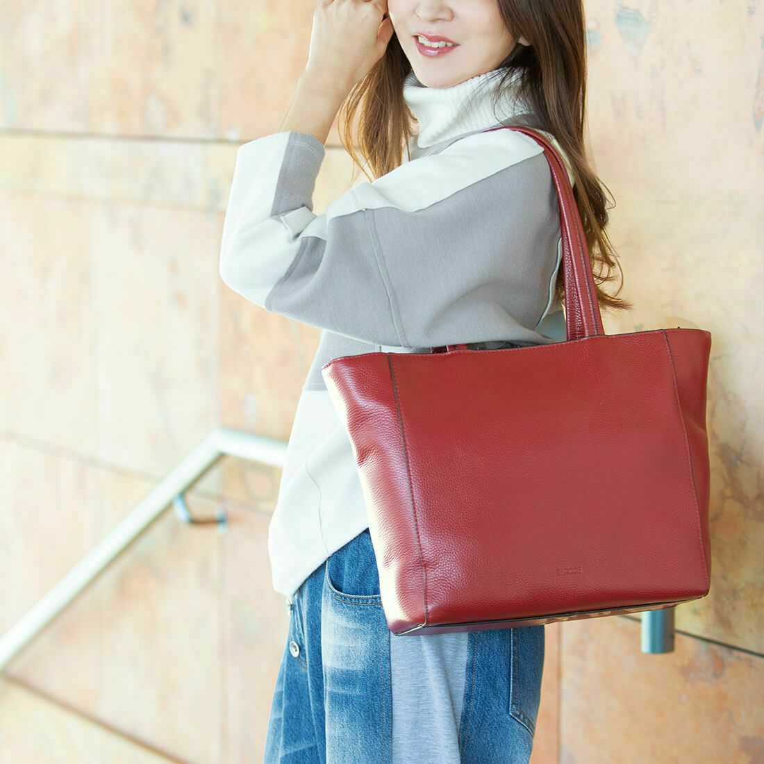 シュリンクレザートートバッグ