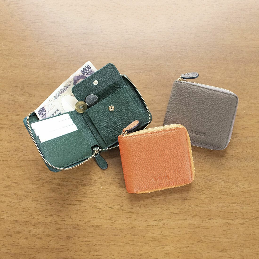 シンプルリボン ❁112〜125 シュリンクレザーラウンドジップスモールウォレット | バルコス公式