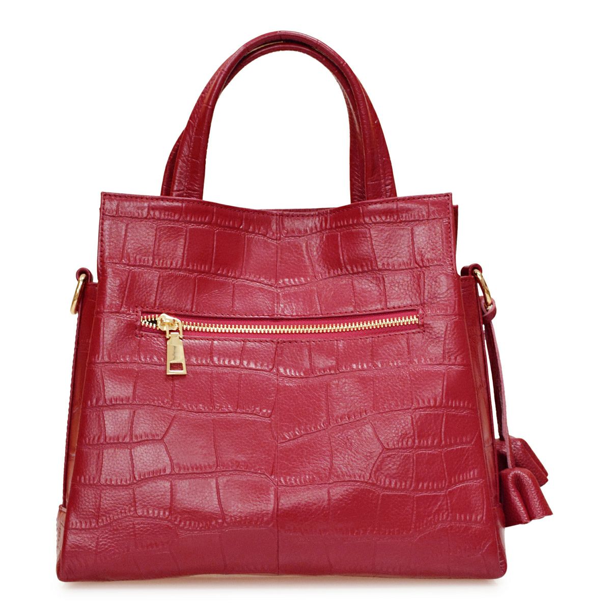 ハンドバッグ 2way クロコダイル型押し レザー