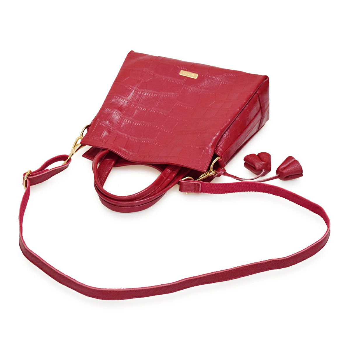 ハンドバッグ 2way クロコダイル型押し レザー