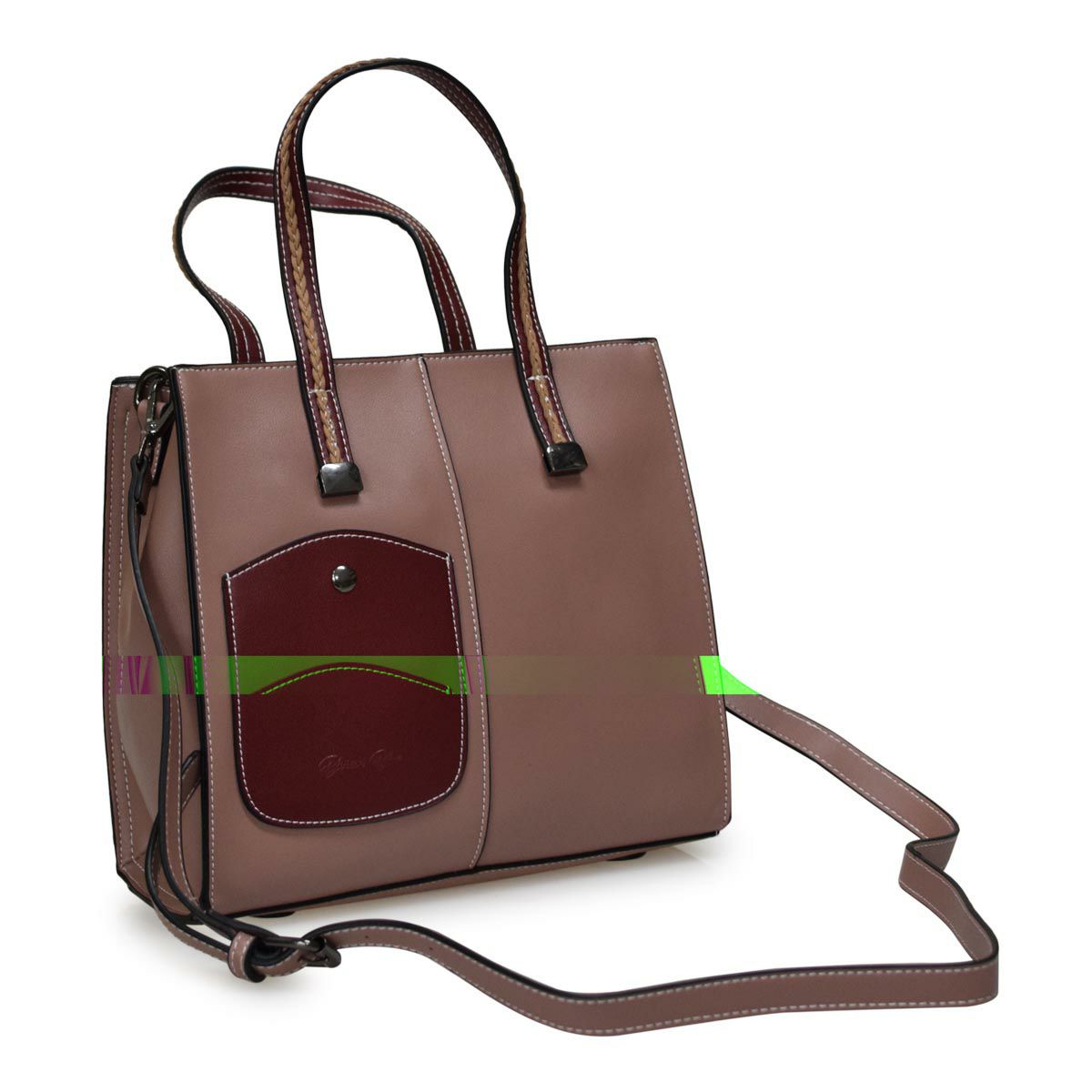 バイカラーハンドバッグ