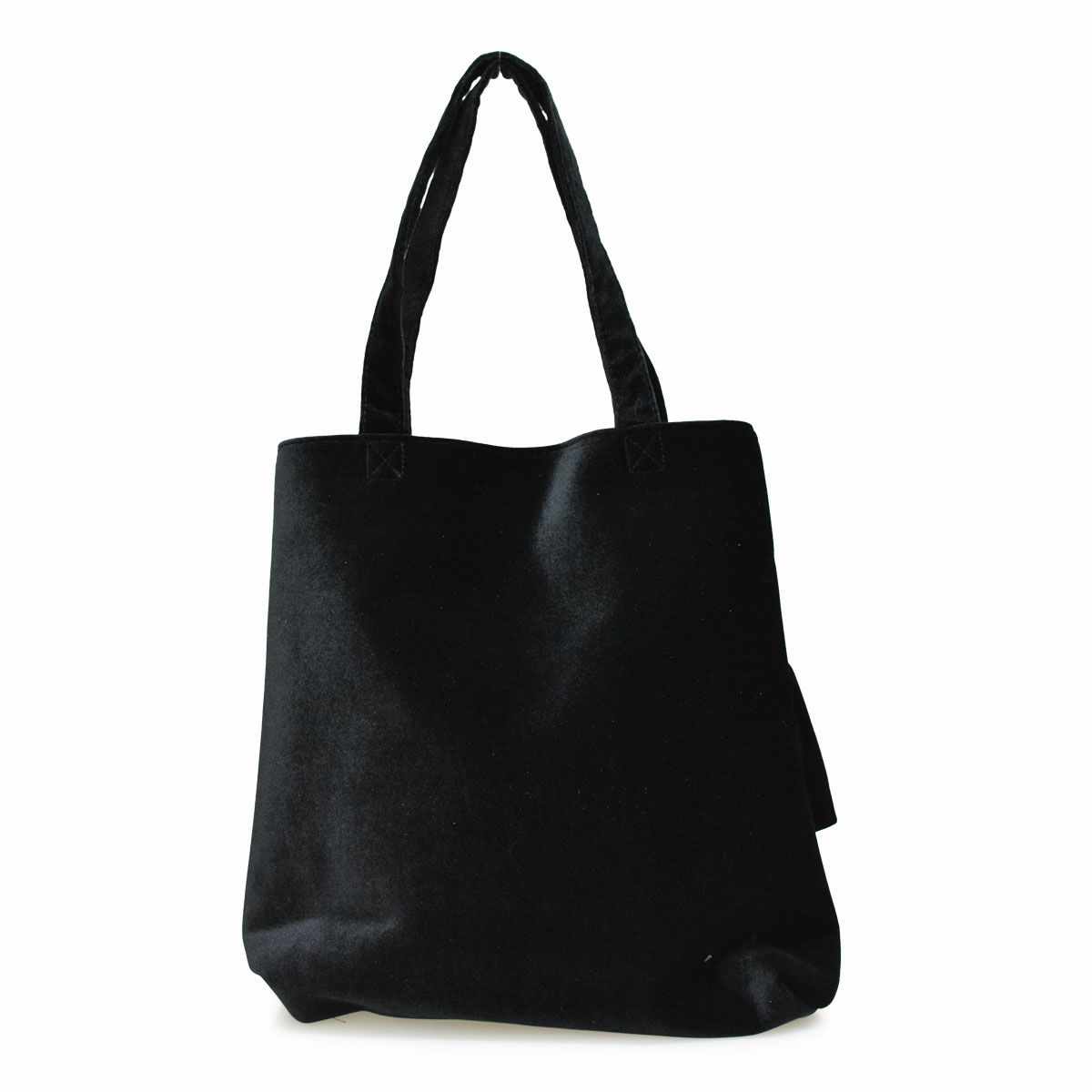 フリル付きベロアトート