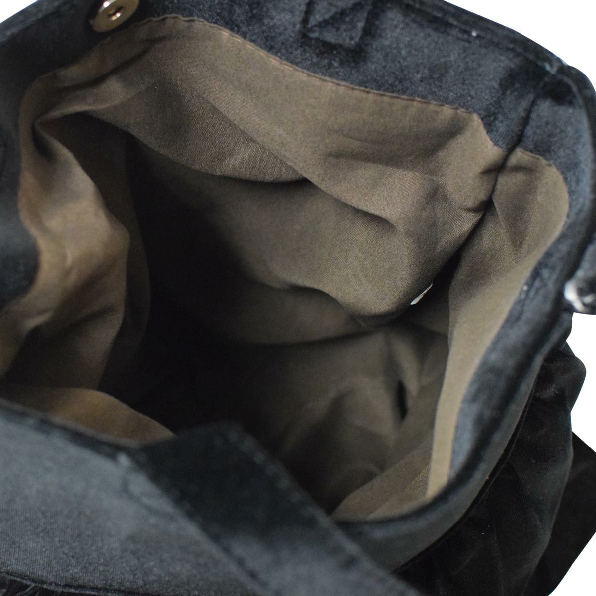 フリル付きベロアトート