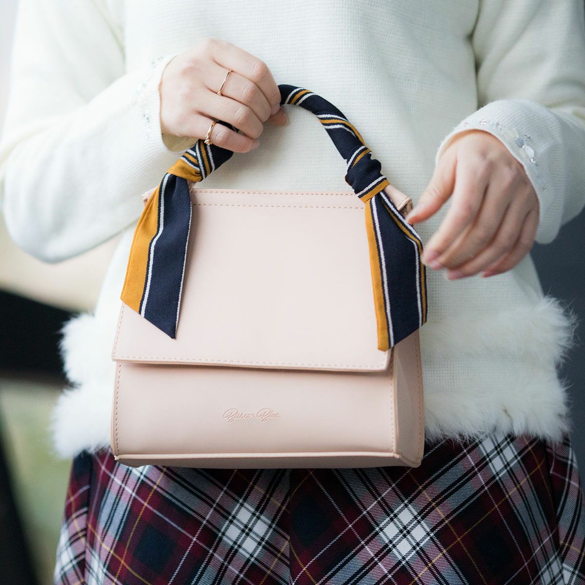 エコレザー2wayハンドバッグ