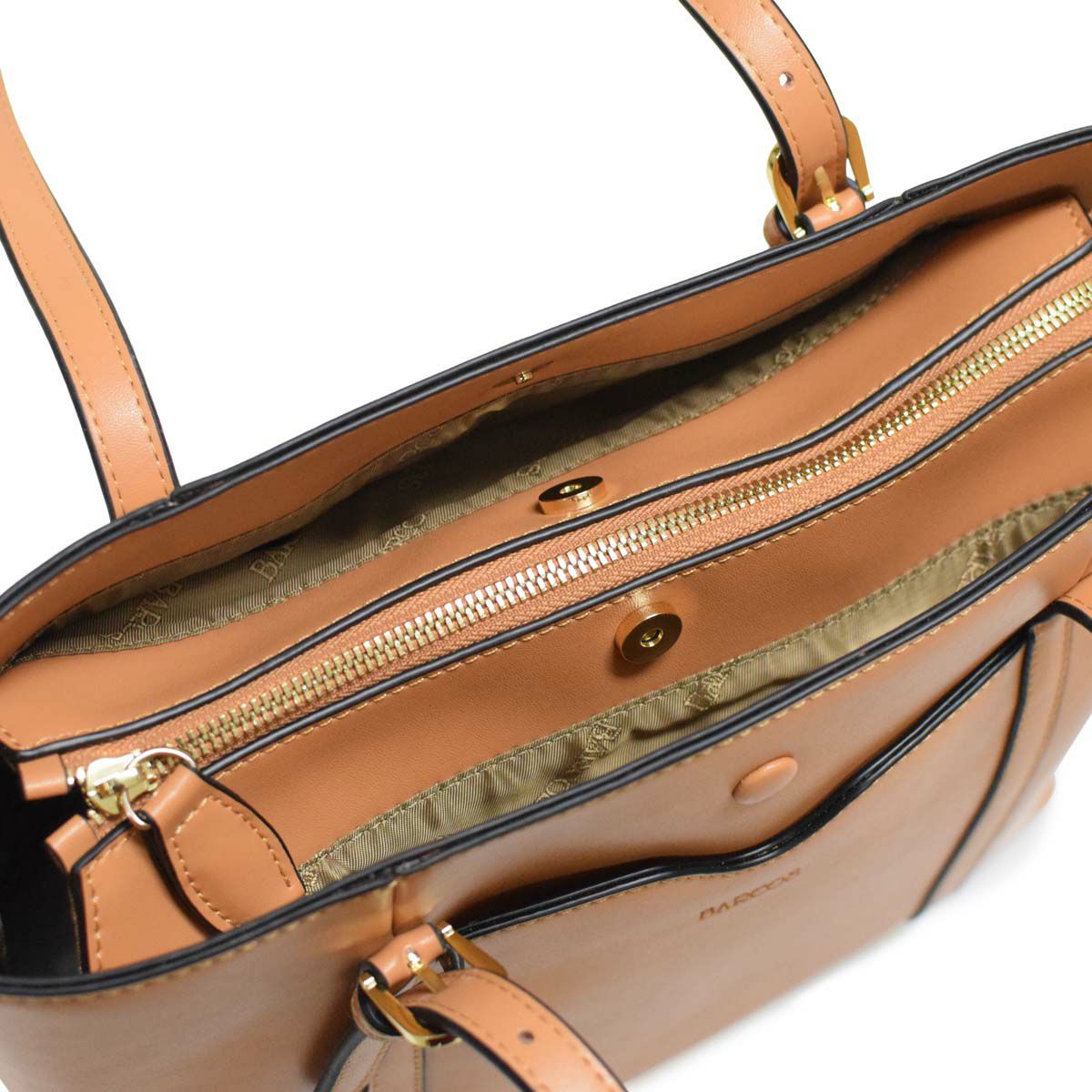 3層ポケット2wayレザートート