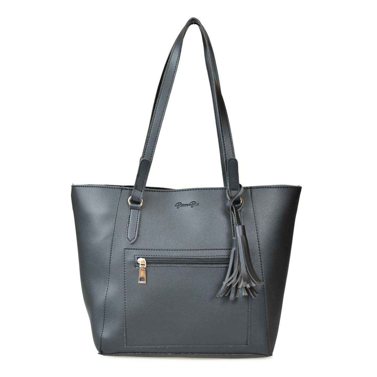 フェイクレザータッセル付きトートバッグ