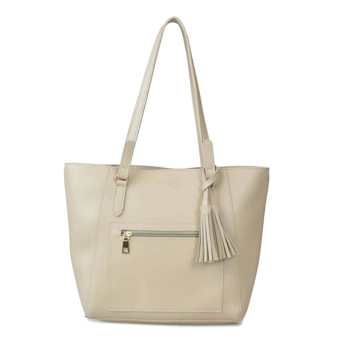 フェイクレザータッセル付きトートバッグ