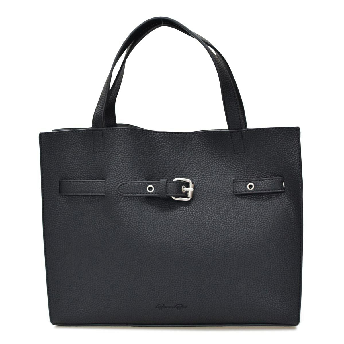 ベルトデザイン2way大判ハンドバッグ