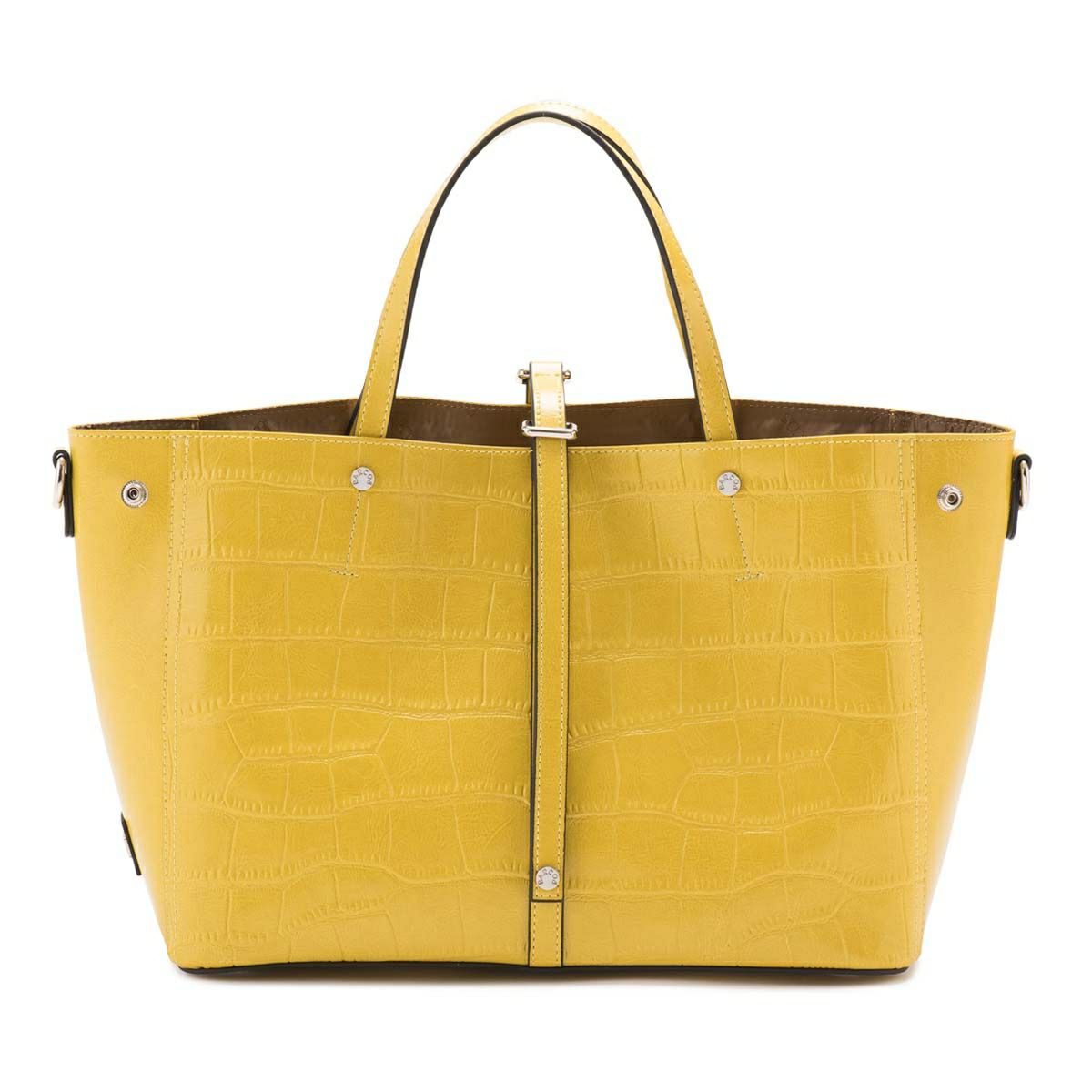 クロコダイル型押しシャイニングレザートート