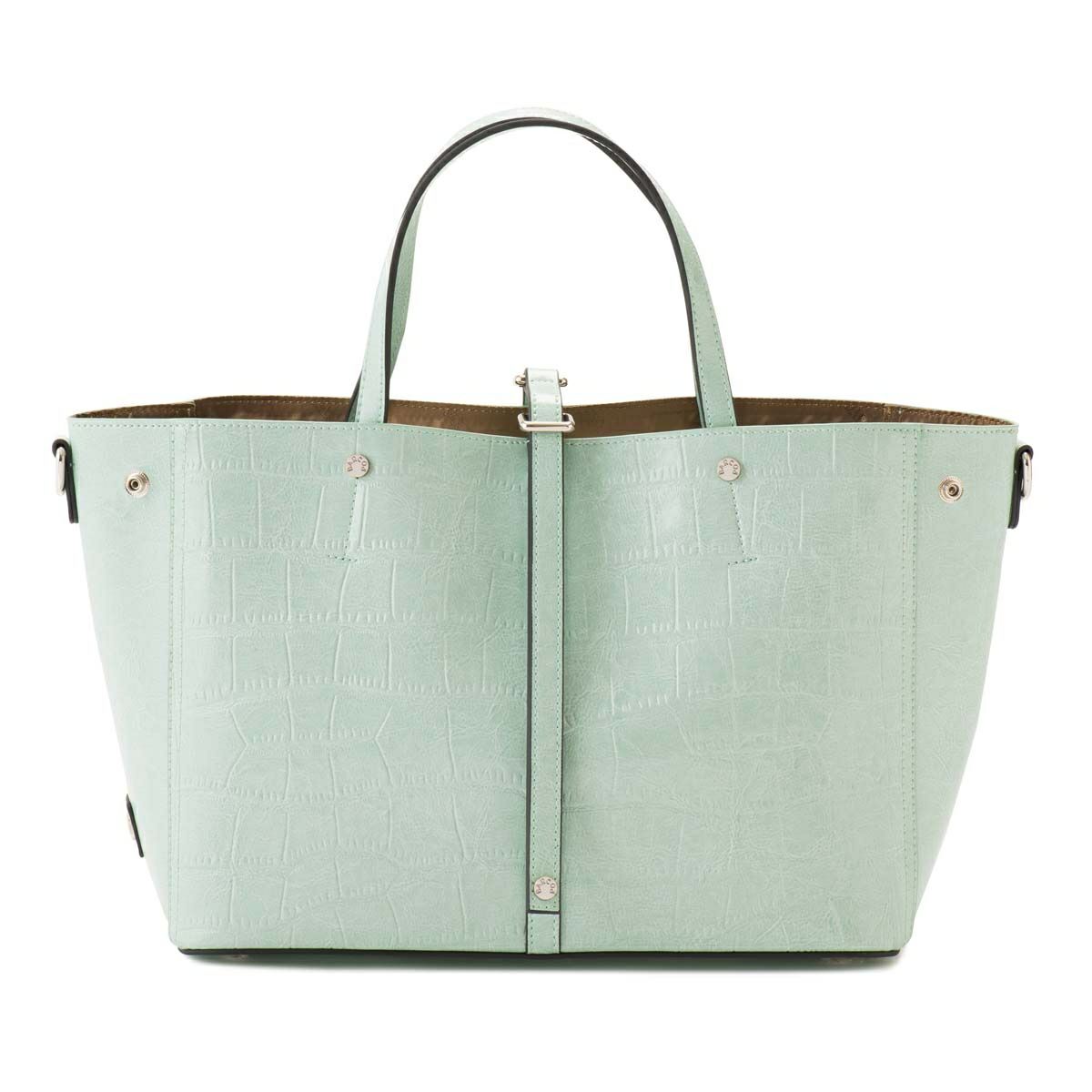 クロコダイル型押しシャイニングレザートート