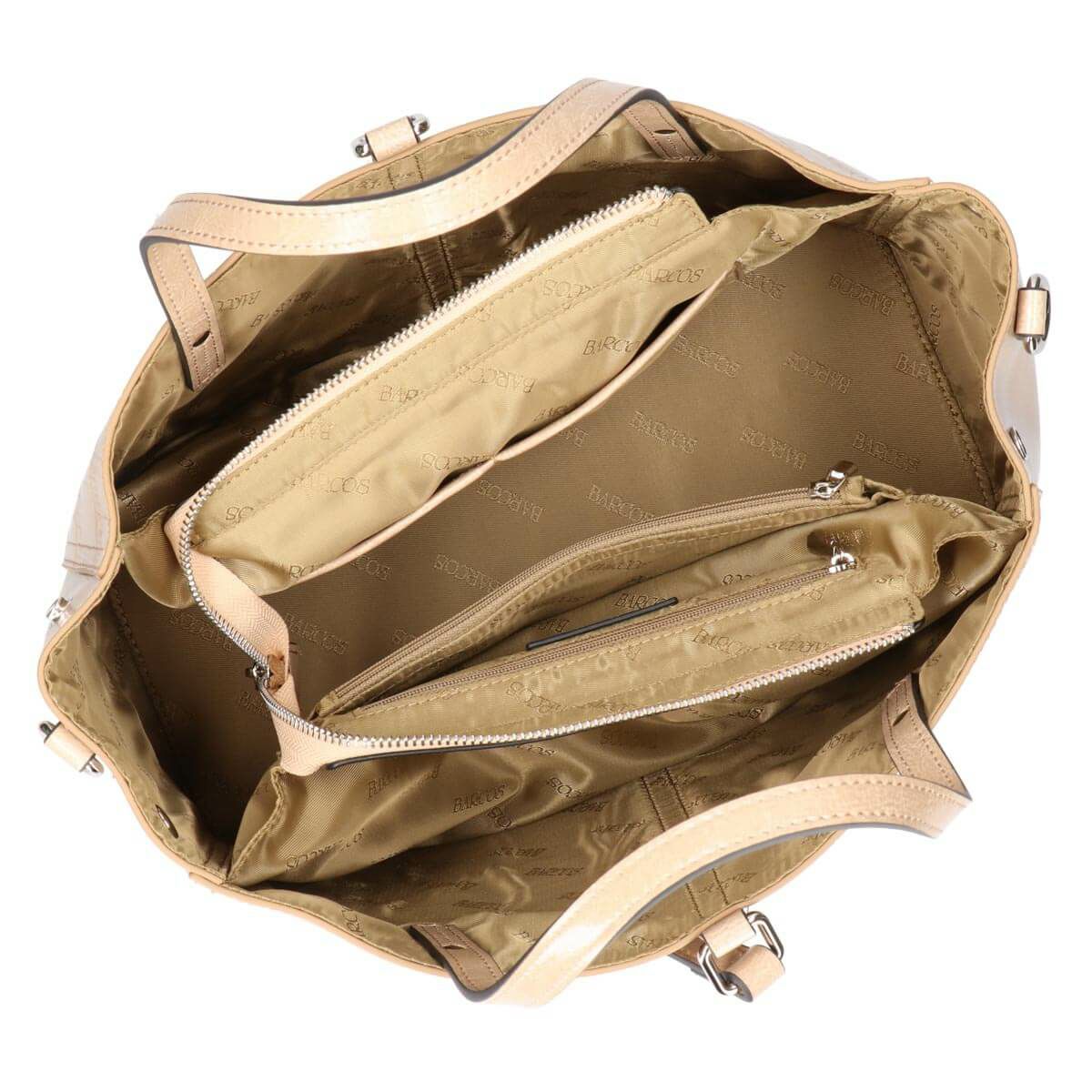 クロコダイル型押しシャイニングレザートート