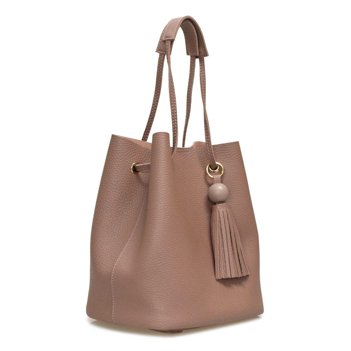 タッセル付巾着バッグ