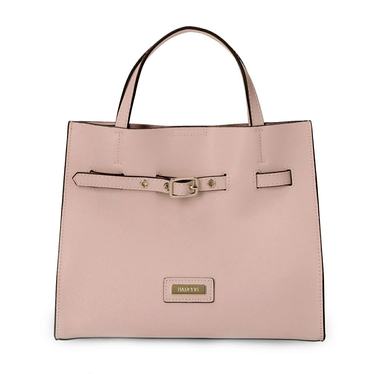 フロントベルト付きレザー2wayハンドバッグ