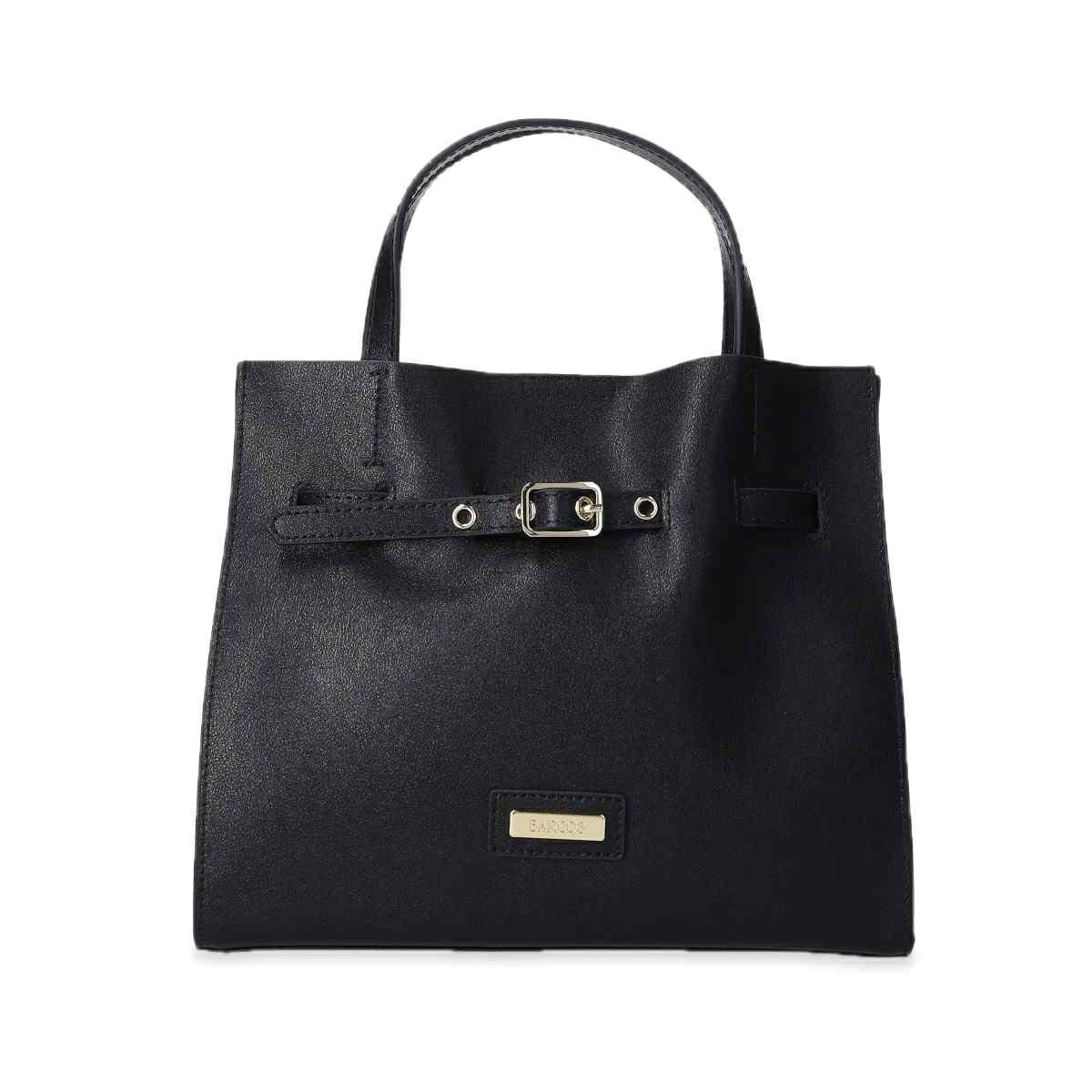 フロントベルト付きレザー2wayハンドバッグ