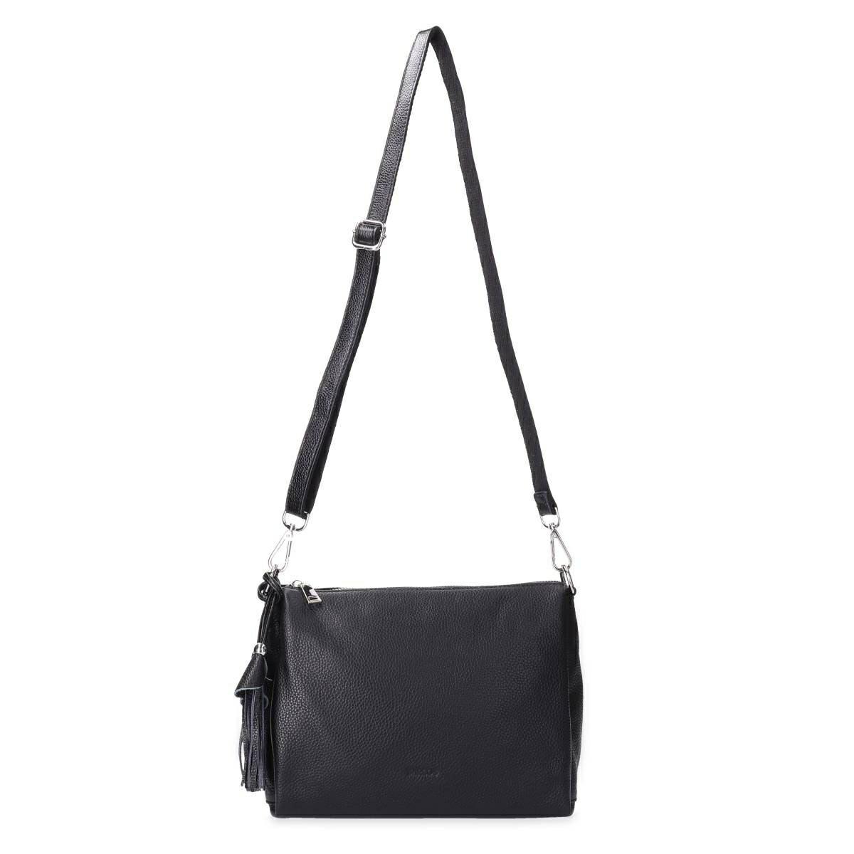 チャーム付きシュリンクレザー2wayアオリ型ショルダーバッグ