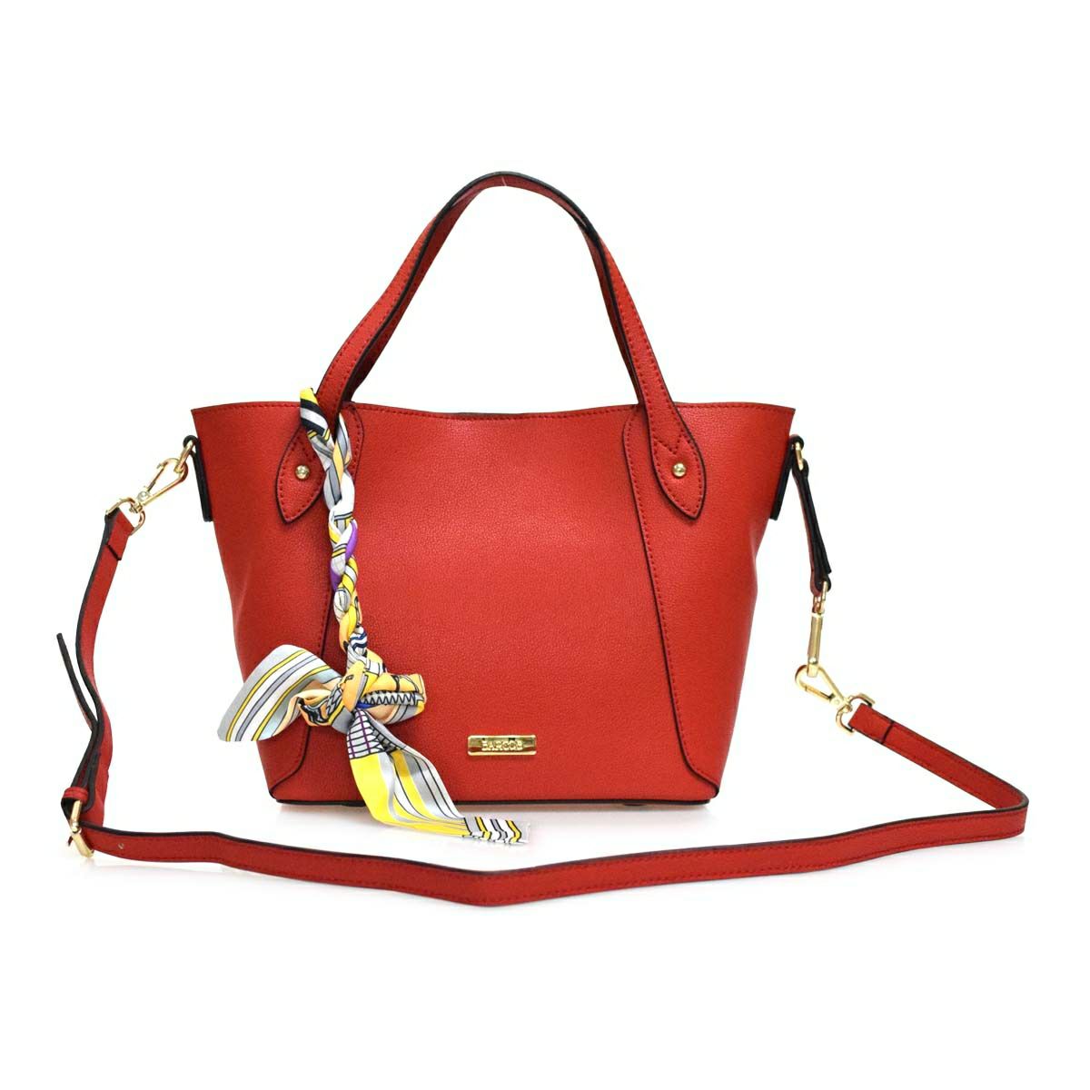 チャーム付きレザー3wayハンドバッグ