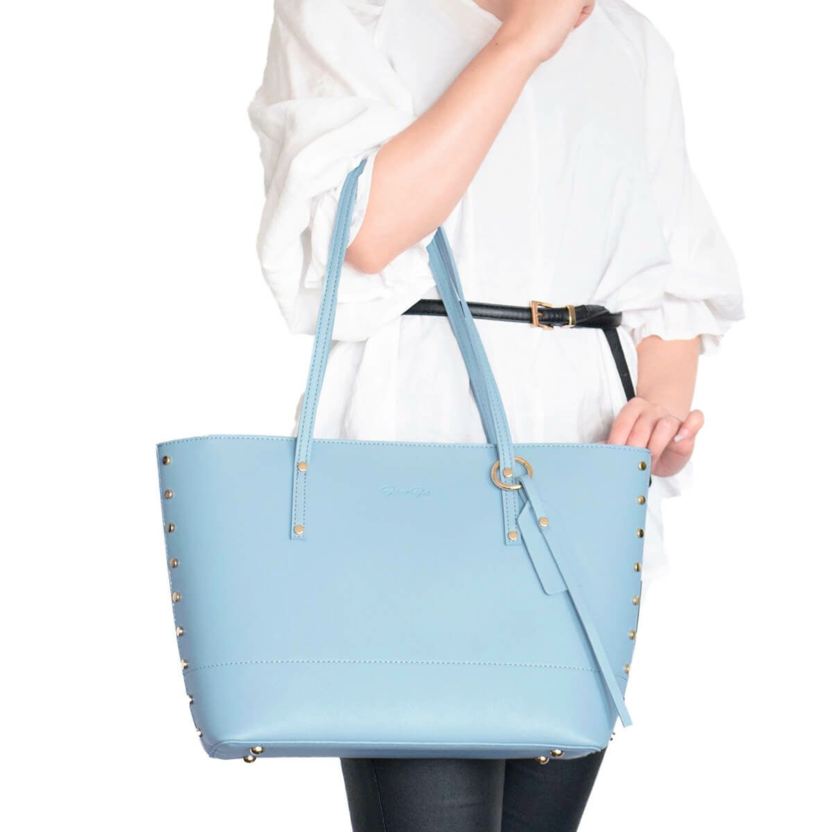 リベット付きトートバッグ