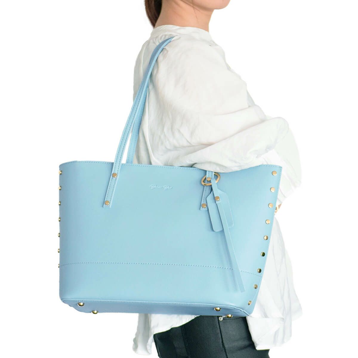 リベット付きトートバッグ