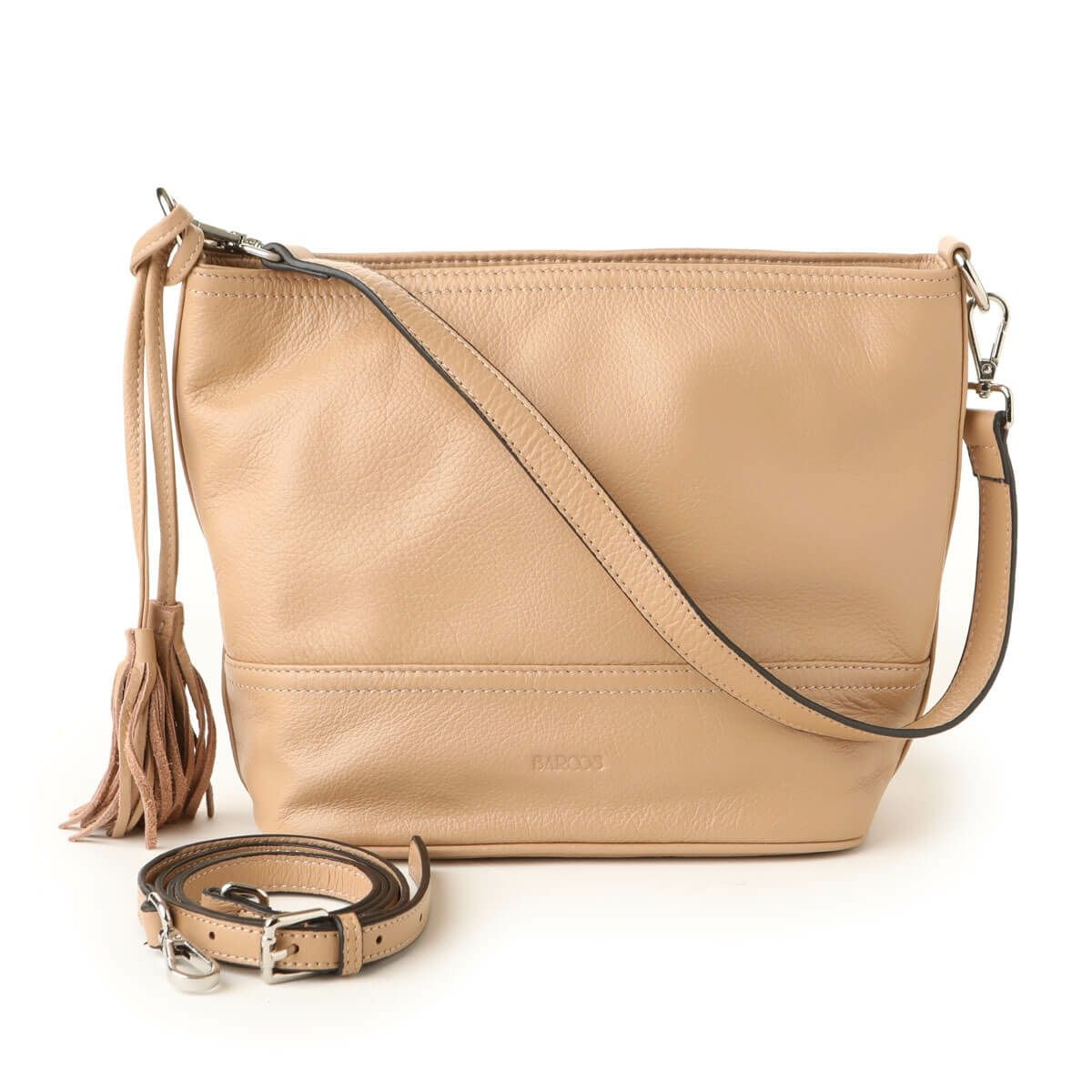 シュリンクレザーチャーム付き2wayハンドバッグ