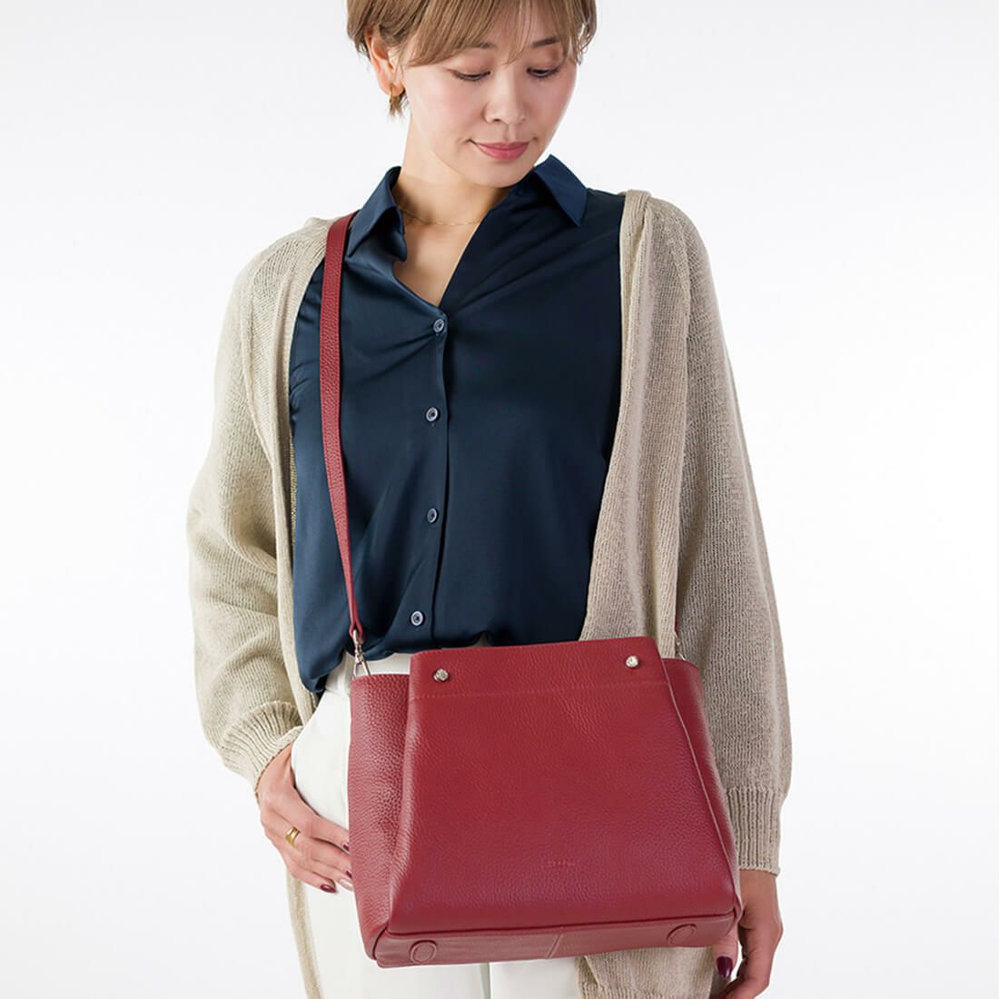 シュリンクレザー3wayハンドバッグ アリス