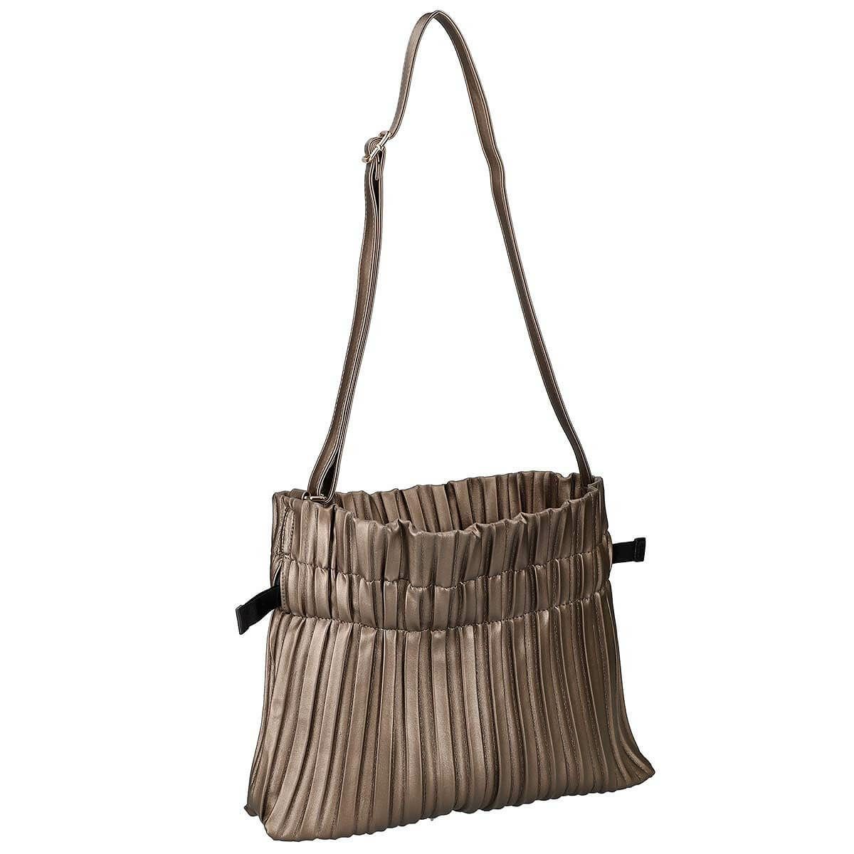 巾着プリーツショルダーバッグ