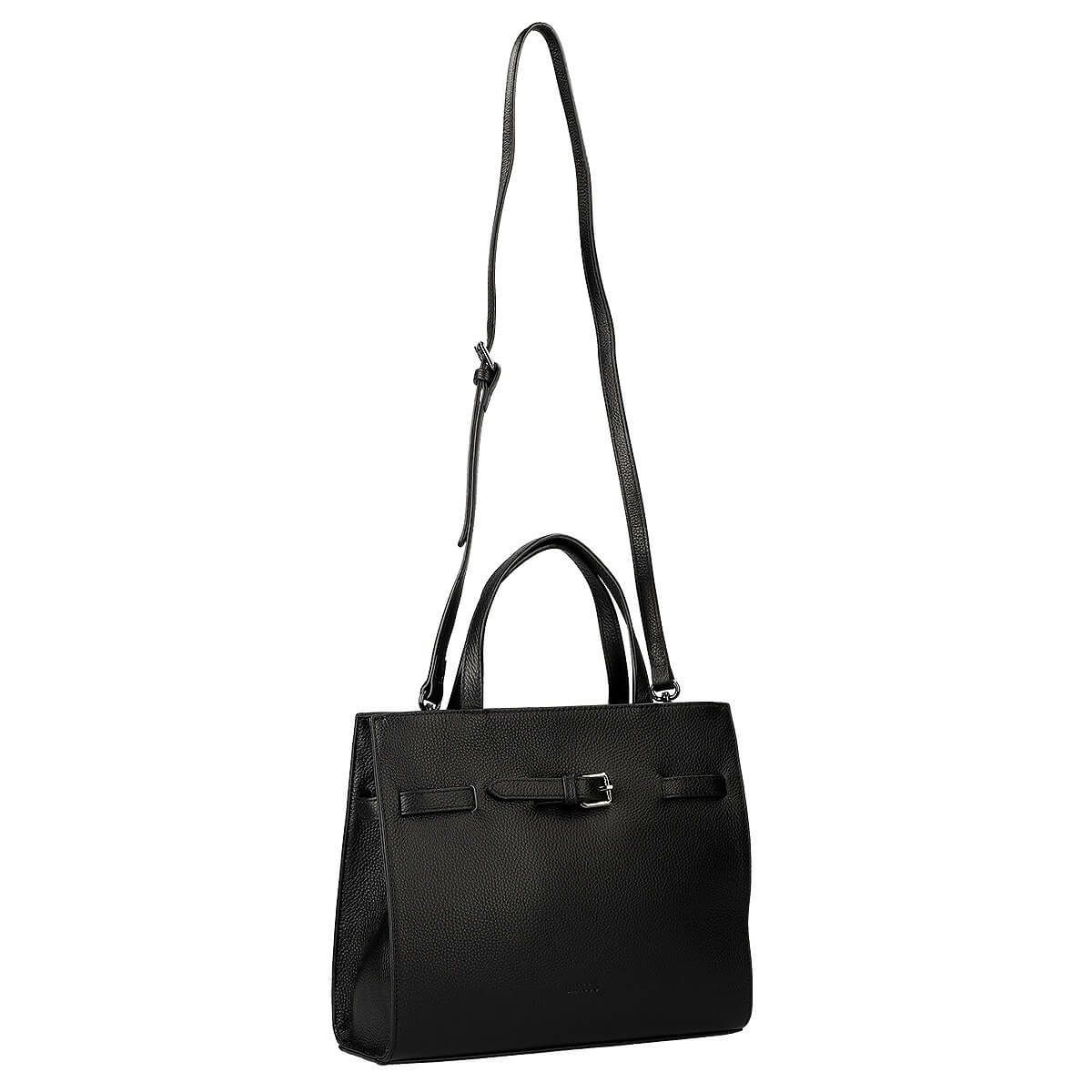 牛革 2wayフロントベルト付きハンドバッグ