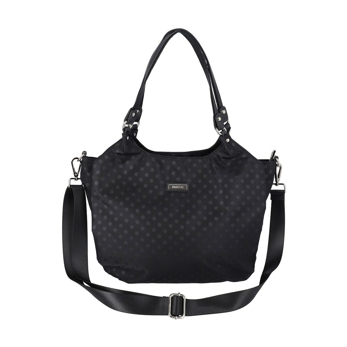 ドット柄ナイロンハンドバッグ（大）