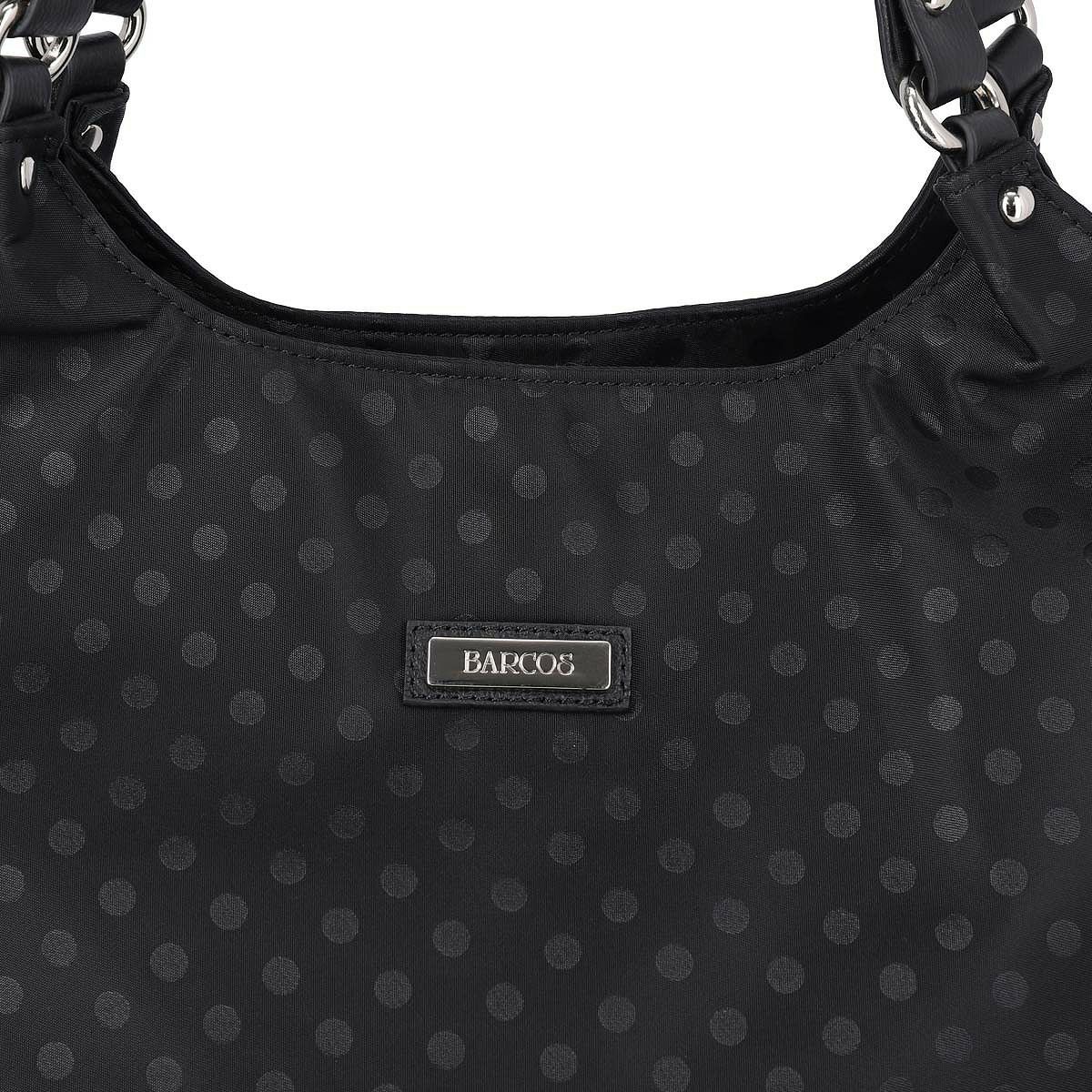 ドット柄ナイロンハンドバッグ（大）