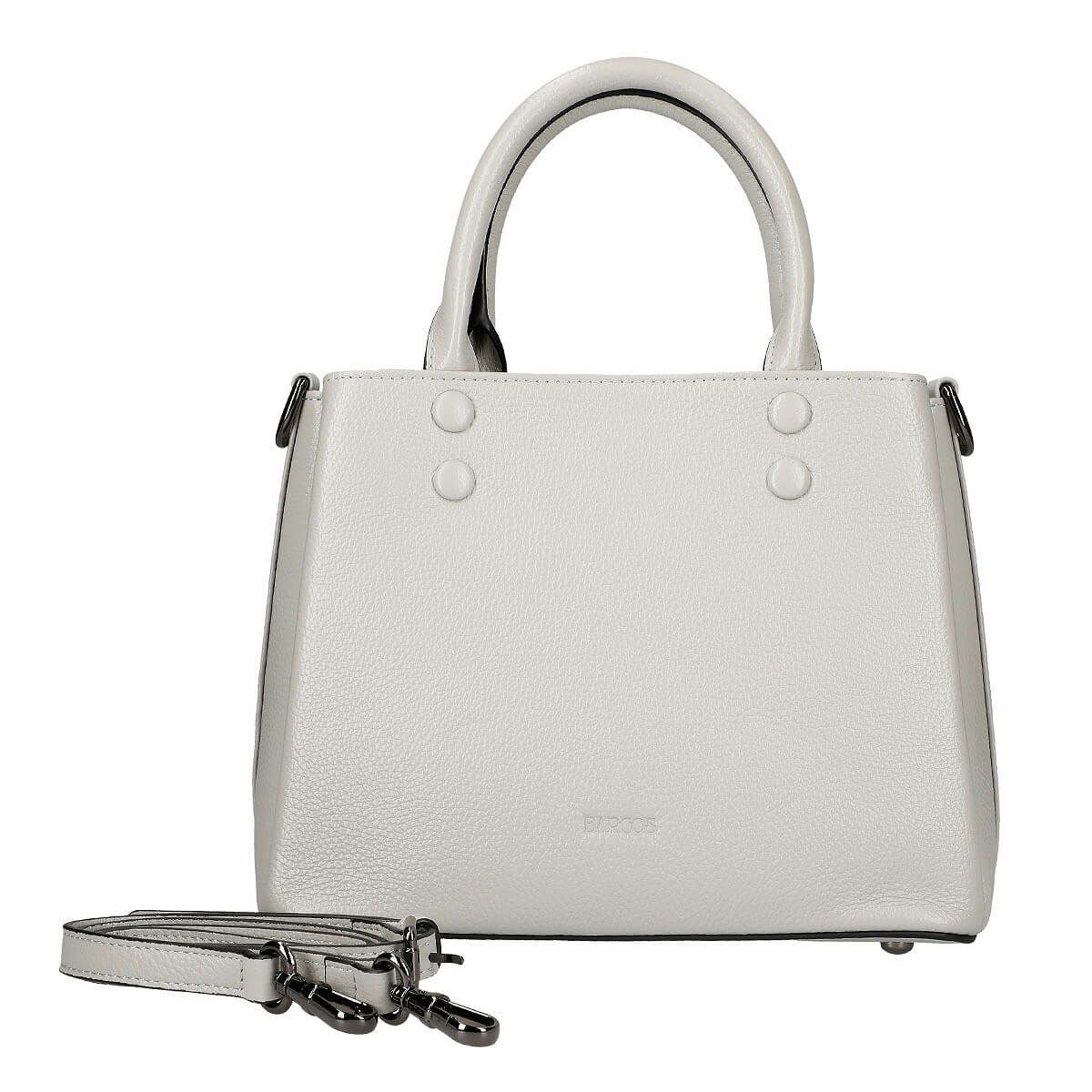 牛革 2wayくるみリベット付き3層ハンドバッグ