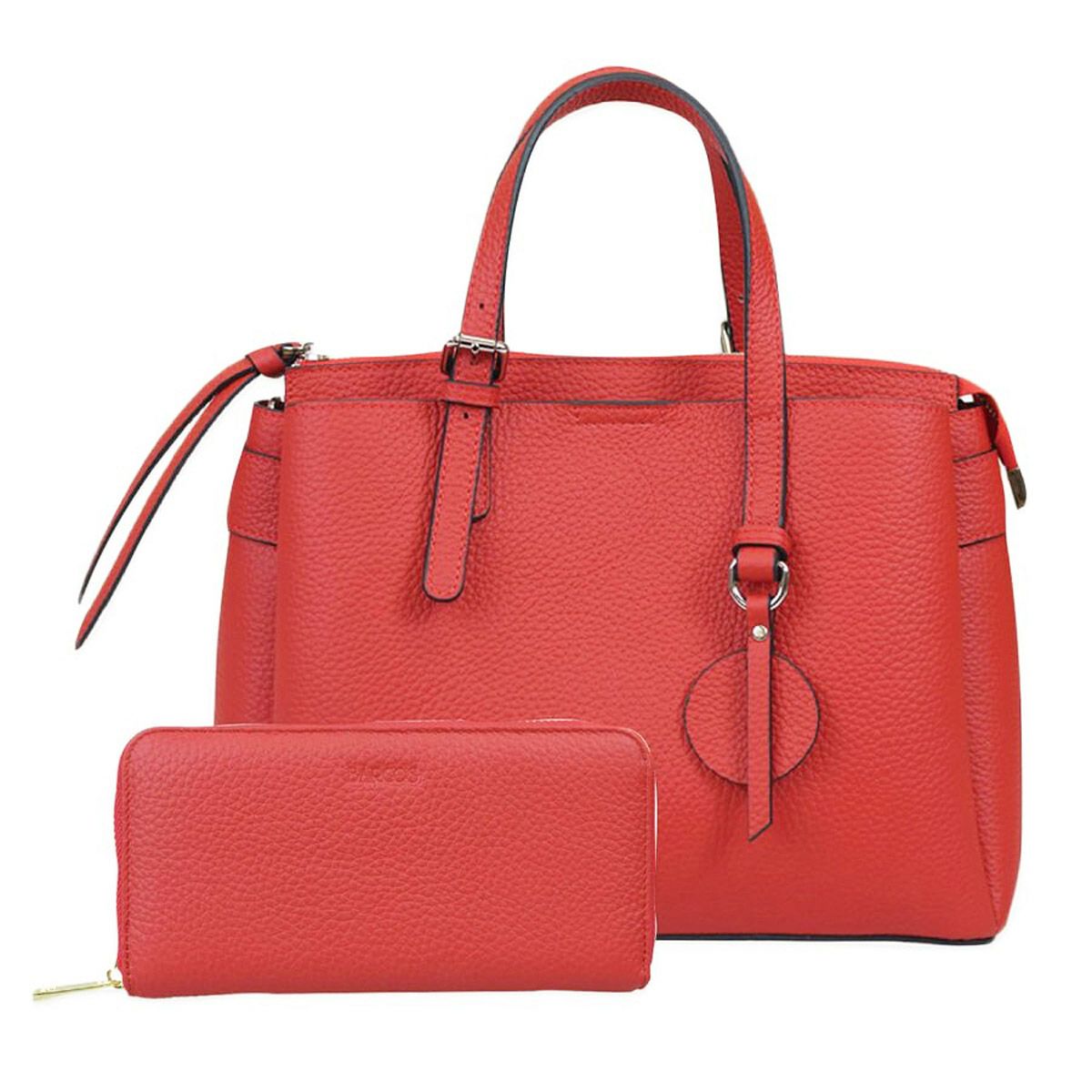 【セット商品】シュリンクレザーハンドバッグ＆財布＜エレガントセット＞