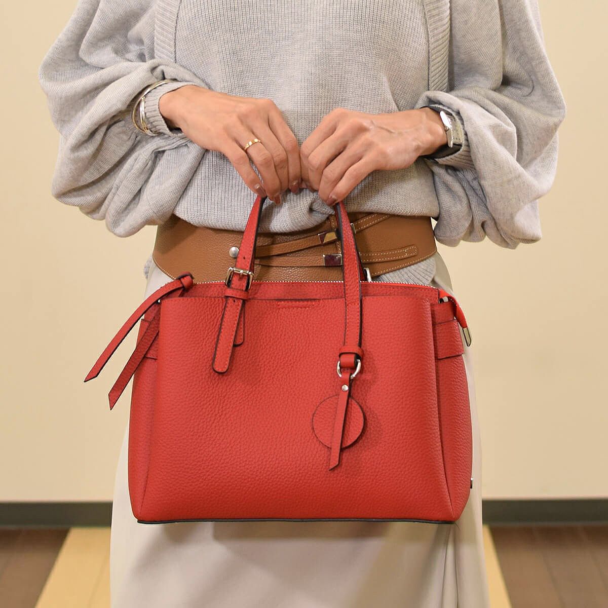 【セット商品】シュリンクレザーハンドバッグ＆財布＜エレガントセット＞