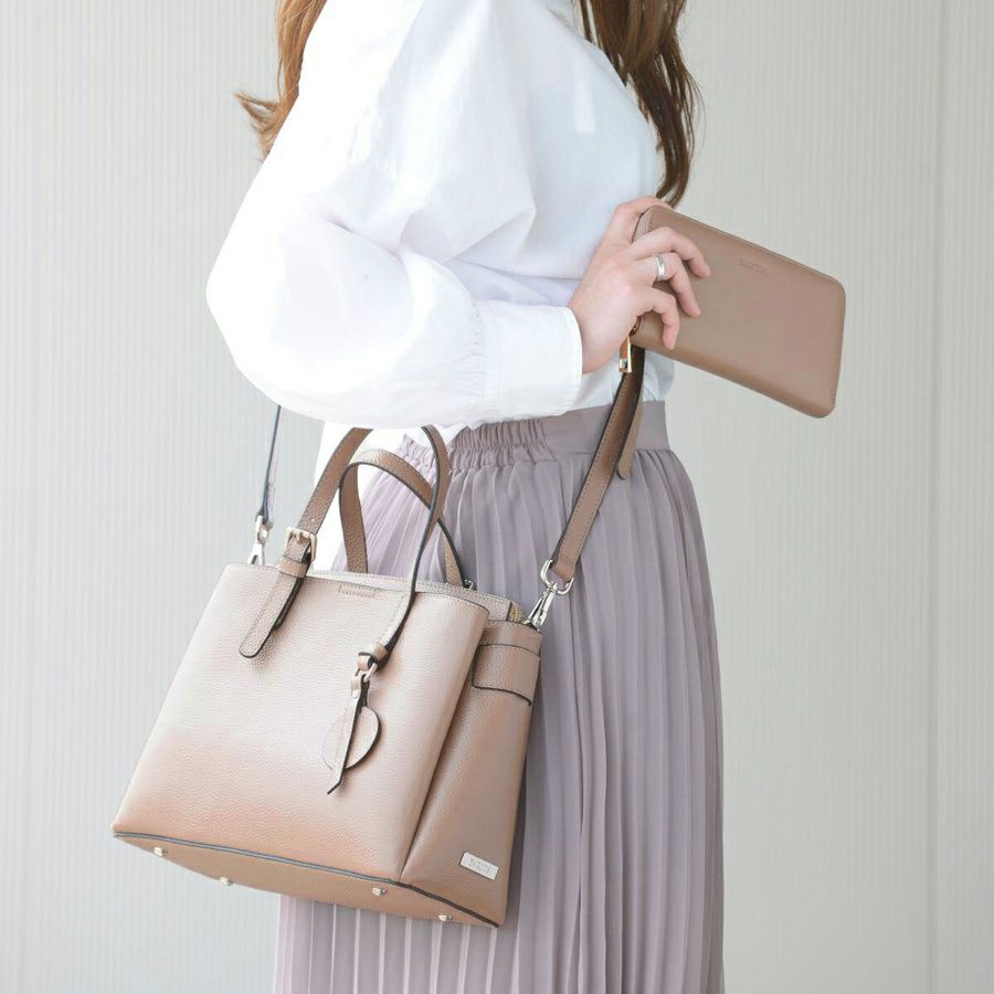 【セット商品】シュリンクレザーハンドバッグ＆財布＜エレガントセット＞