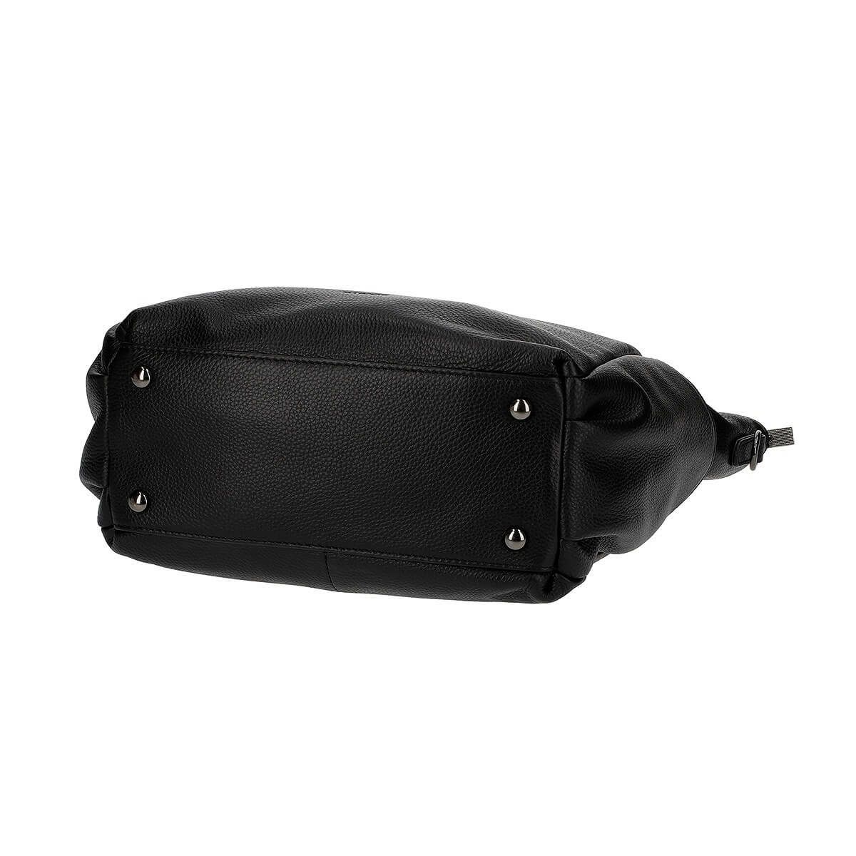 牛革 2wayフロント＆サイドポケット付きハンドバッグ