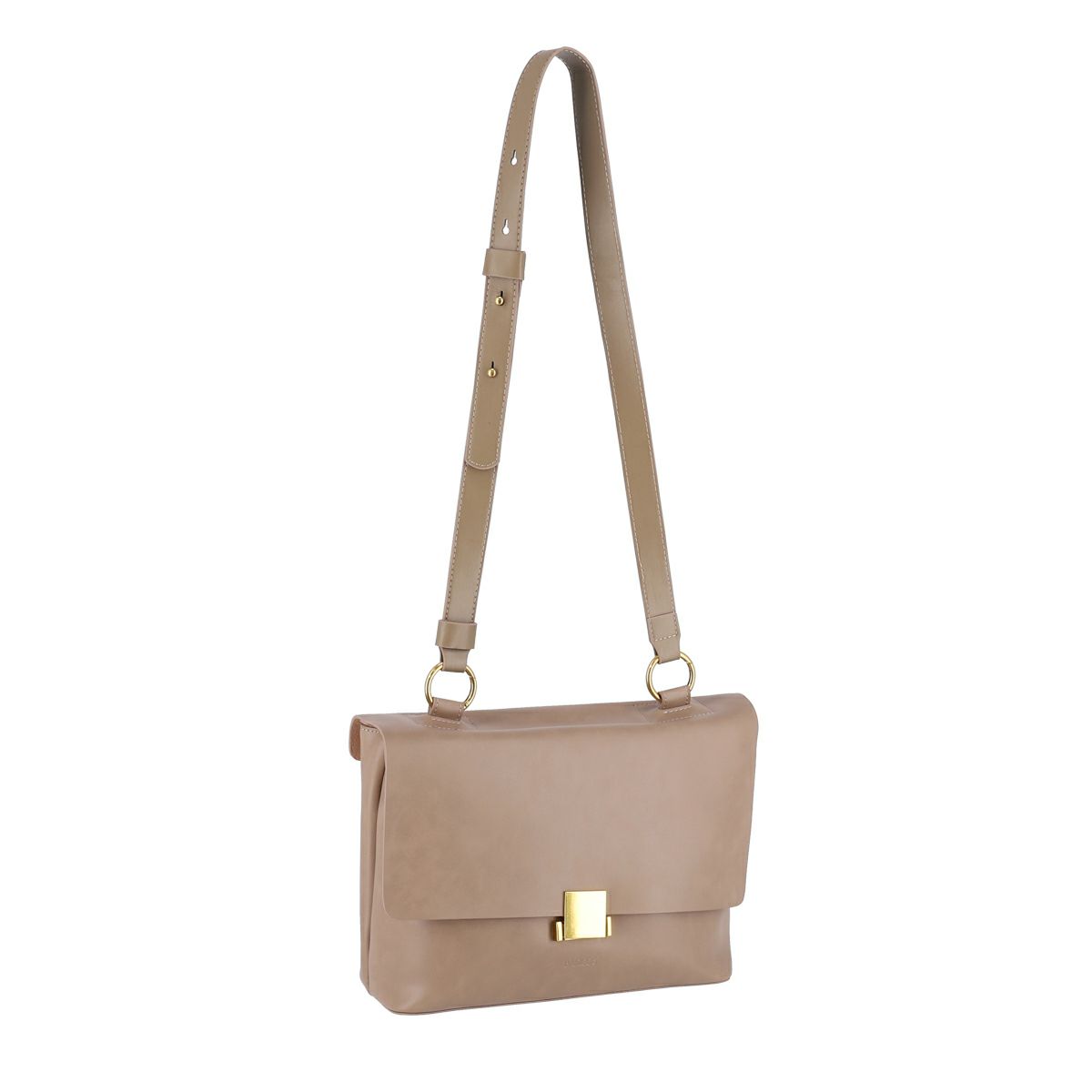 レザー 2way フロントスクエア金具付きショルダーバッグ