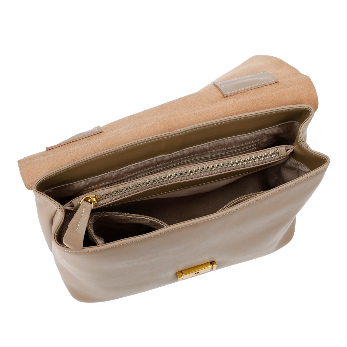 レザー 2way フロントスクエア金具付きショルダーバッグ