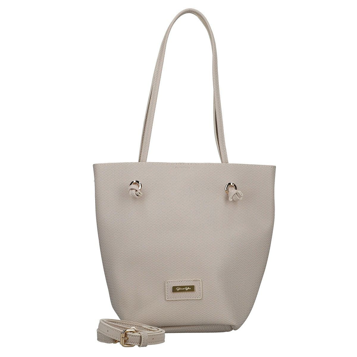 PUヘリンボーン柄ポーチ付き2wayトートバッグ