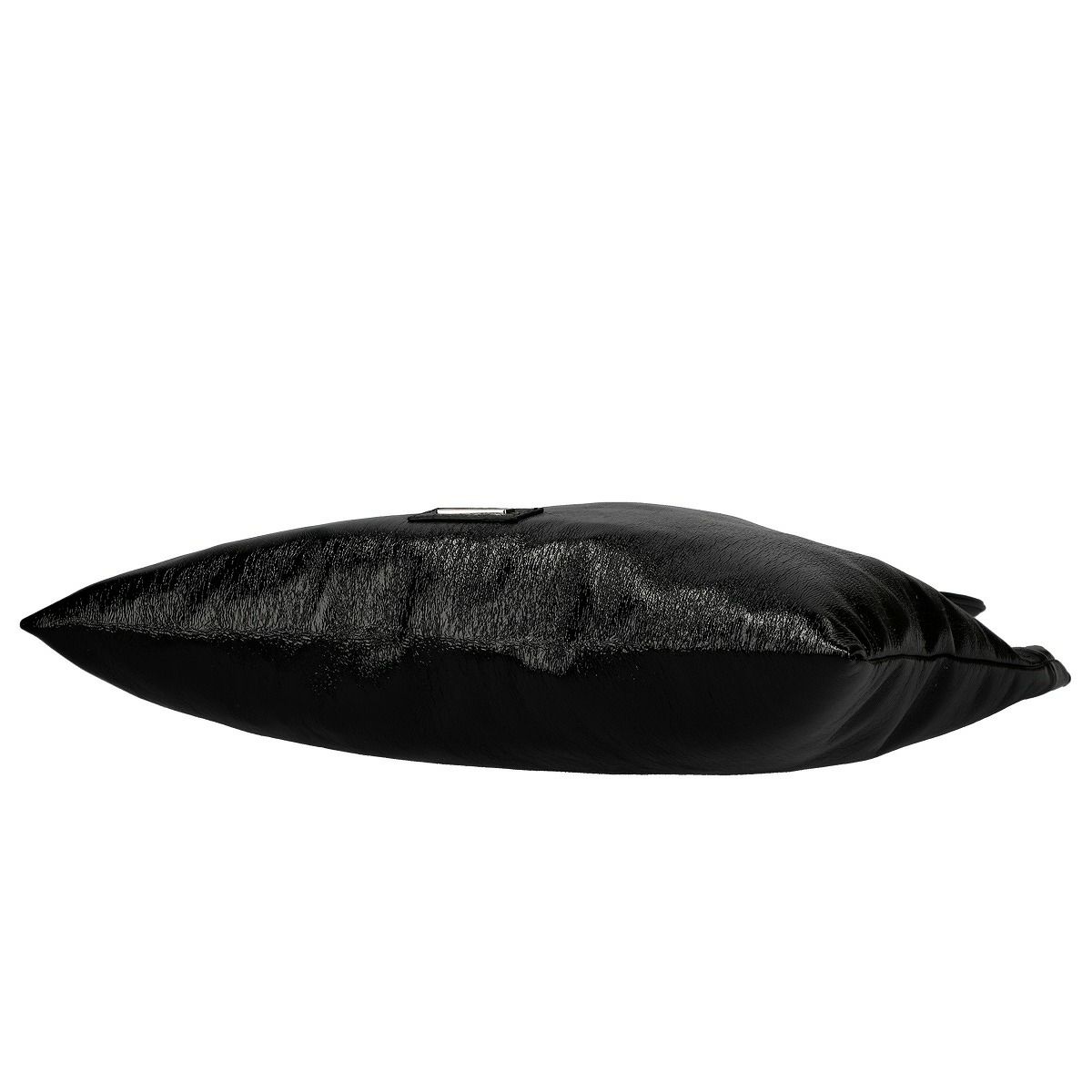 PUエナメルメタルロゴ付きトートバッグ