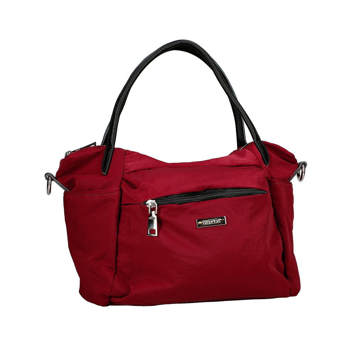 メタルロゴ入りナイロン2wayハンドバッグ