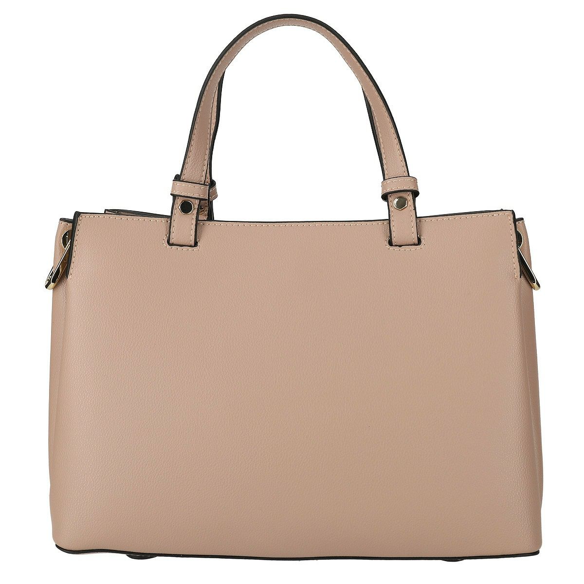 メタルロゴ入り2wayレザーハンドバッグ