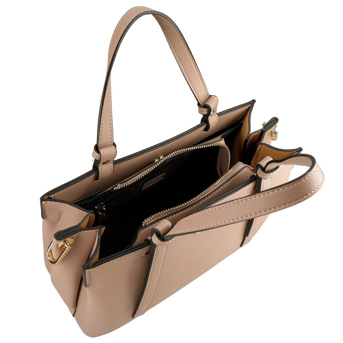 メタルロゴ入り2wayレザーハンドバッグ