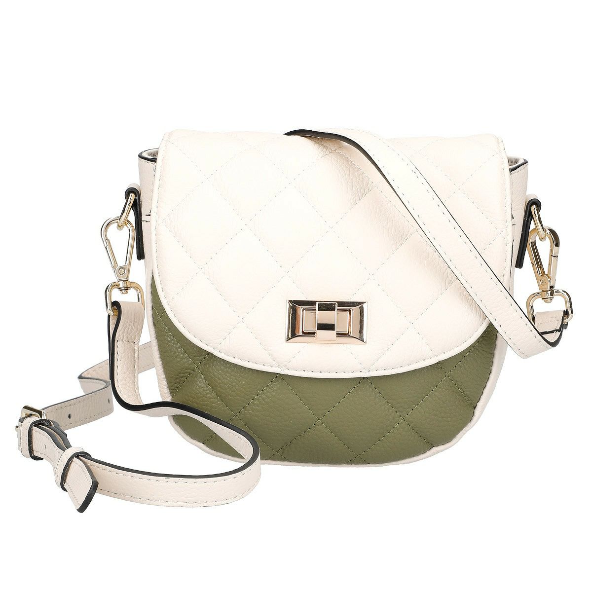 ラウンディッシュキルティング牛革ポシェット