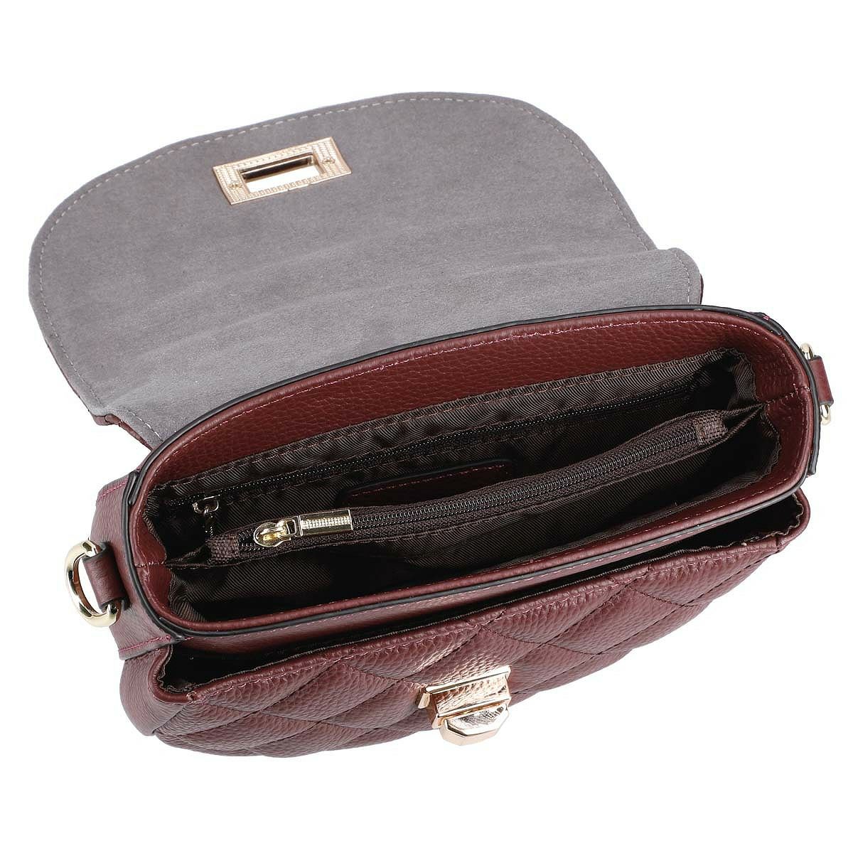 ラウンディッシュキルティング牛革ポシェット