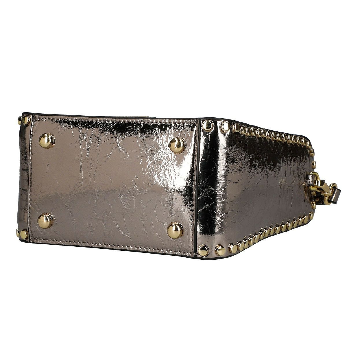 牛革2way和紙風デザインハンドバッグ。