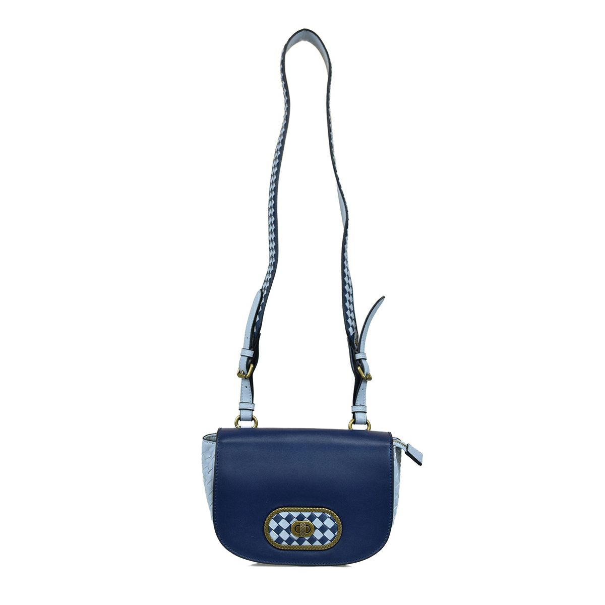 レザー メッシュ部分使いバイカラーポシェット