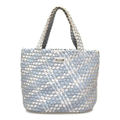 PUバイカラーメッシュトートバッグ