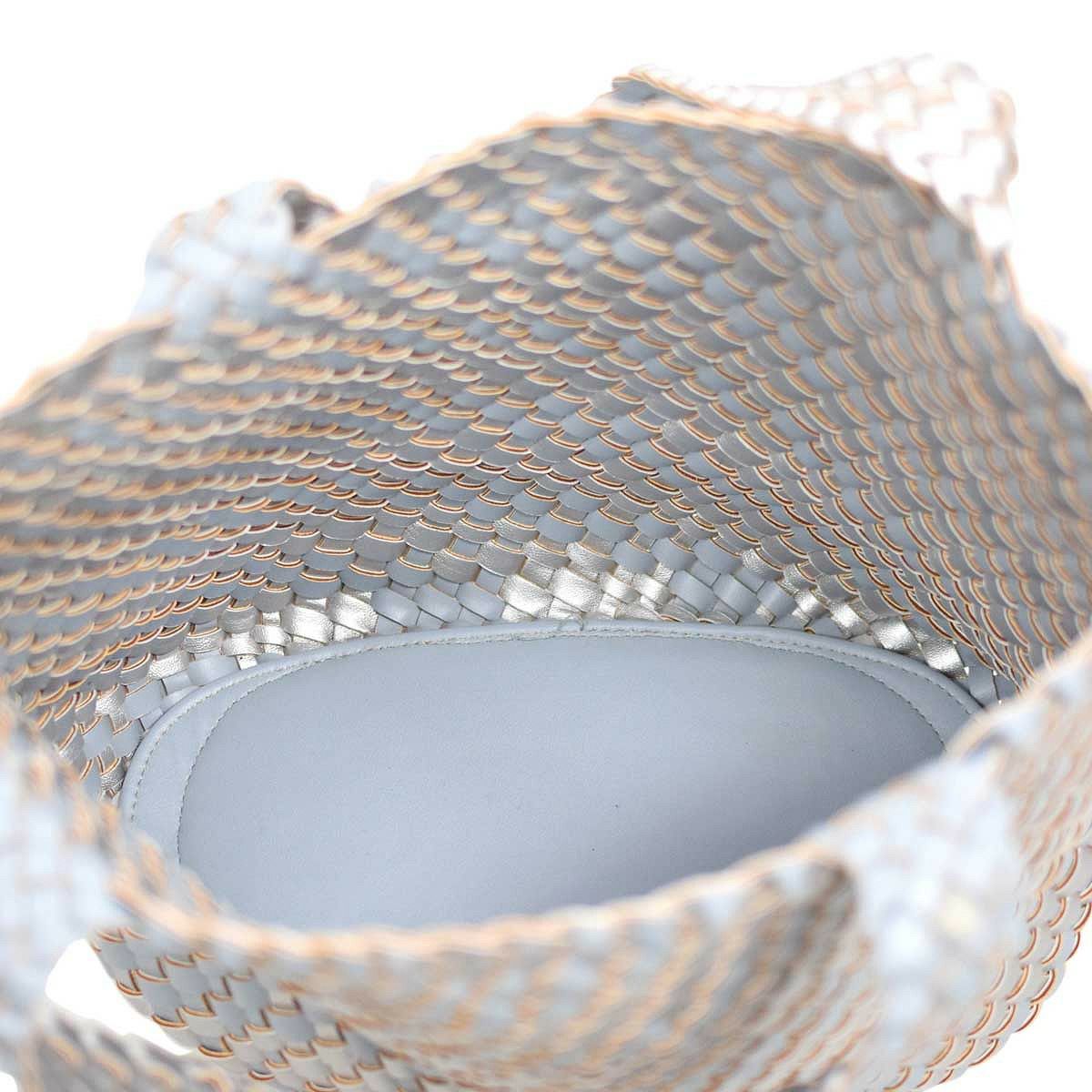 PUバイカラーメッシュトートバッグ